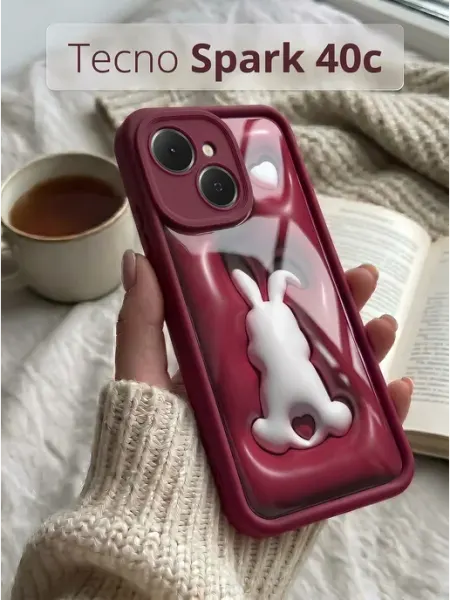 Чехол на Tecno Spark 40c с кроликом РИНОФОН