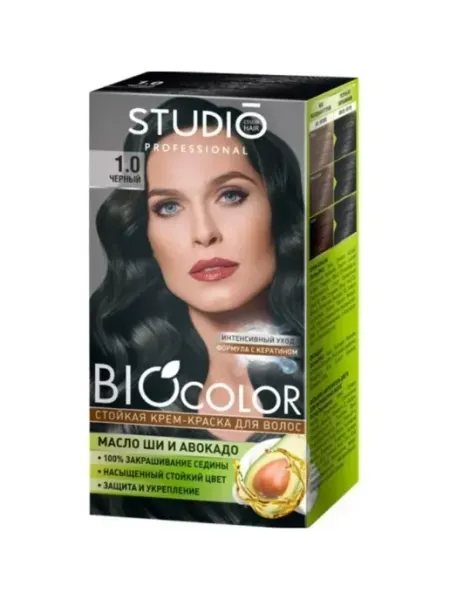 Краска для волос 1.0 черный 115 мл Studio Professional