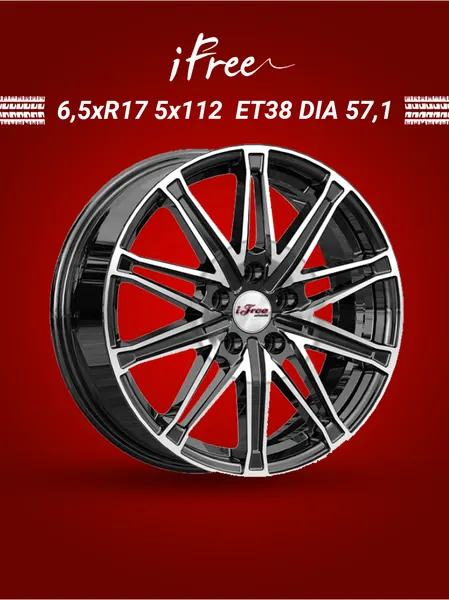 Диск автомобильный iFree Виар 6,5x17 5x112 ET38 57,1 Блэк джек
