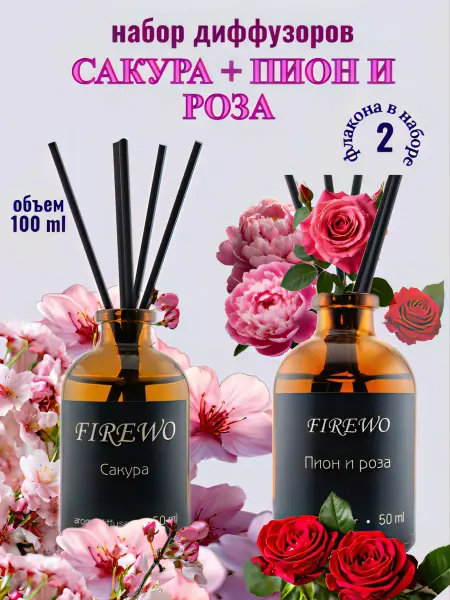FIREWO Диффузор с палочками для дома набор парфюмированный 100 мл