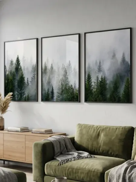 Постеры на стену Лес в тумане А3 Wall Print Story