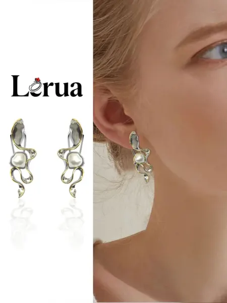 Дизайнерские серьги с жемчугом абстрактная бижутерия Lerua