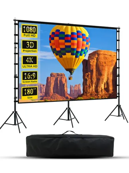 Экран для проектора 180" белый, 3 треугольные стойки GAINVANE