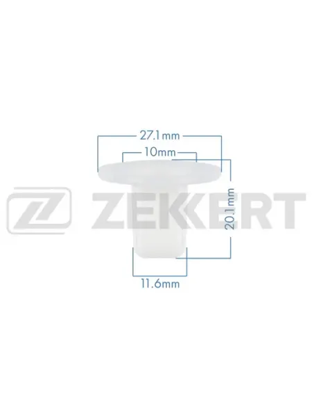 Клипса автомобильная, 10 шт для Тойота белая BE1004 zekkert