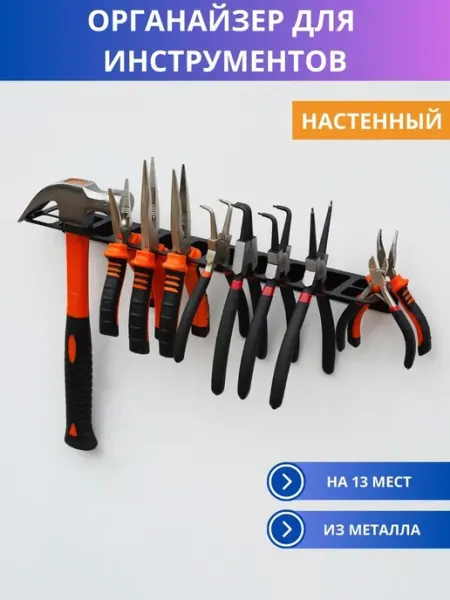 Держатель настенный для хранения инструментов,плоскогубцев Steel Forge
