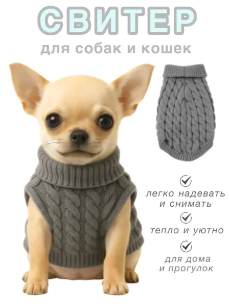 FluffyLand Свитер для собак одежда для кошек кофта