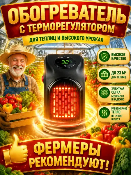 FlyMan Обогреватель для теплицы с терморегулятором инфракрасный