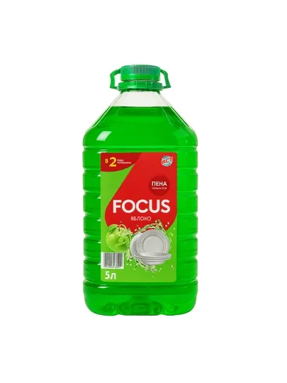 Средство для мытья посуды FOCUS, Яблоко, 5 л