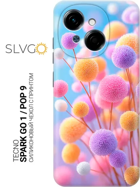 Чехол на Spark Go 1, Pop 9 с сердечками TECNO