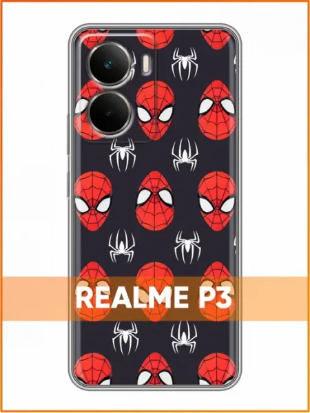 Чехол на Realme P3 с принтом Человек паук голова Case Face