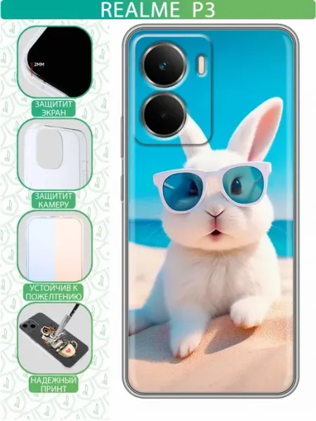 Чехол на Realme P3 с принтом Зайчик inThisCase