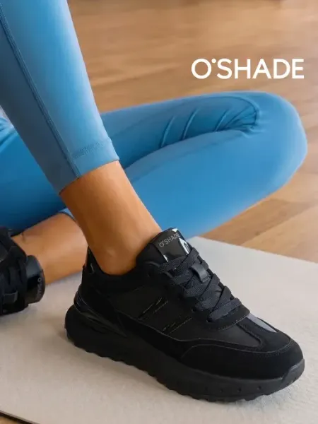 Кроссовки женские черные на платформе O`SHADE