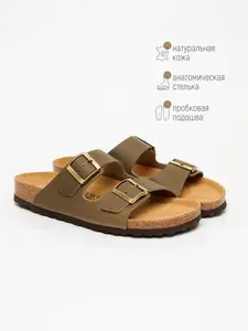 Сандалии FOOTWELL Кожаные Пробковые Анатомические