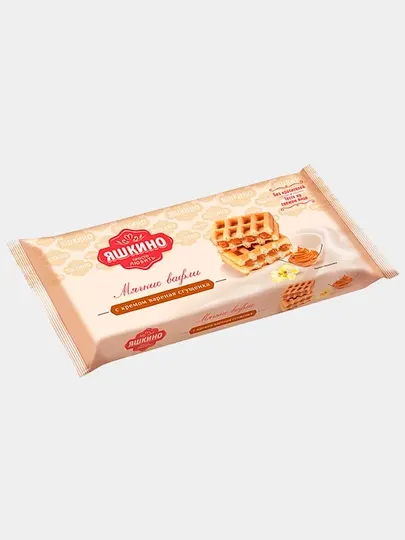 Вафли мягкие Яшкино с варёной сгущёнкой, 120 г - Пряники, вафли