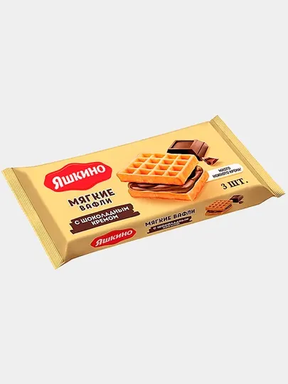 Вафли мягкие Яшкино, с шоколадным кремом, 120 г - Пряники, вафли