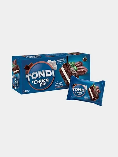 Печенье глазированное ''Tondi Choco Pie'', 180г - Печенье