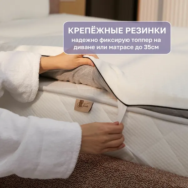 Матрас-топпер анатомический 70х190 с эффектом памяти на диван и матрас, VENTO, Memory Foam 4 см