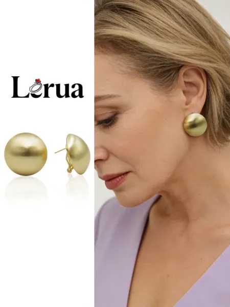 Серьги бижутерные круглые из меди в подарочной упаковке Lerua