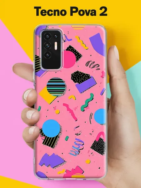 Чехол на Pova 2 с принтом Яркая геометрия 90-х TECNO