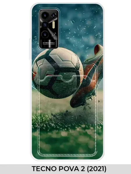 Чехол с карманом на POVA 2 футбольный TECNO