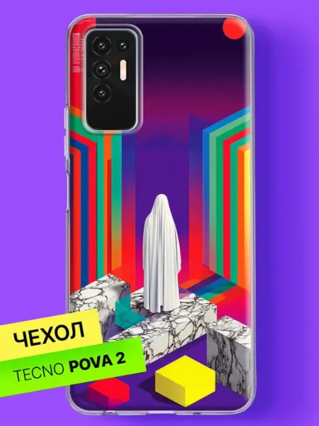 Чехол на Pova 2 с принтом Неоновый коридор TECNO