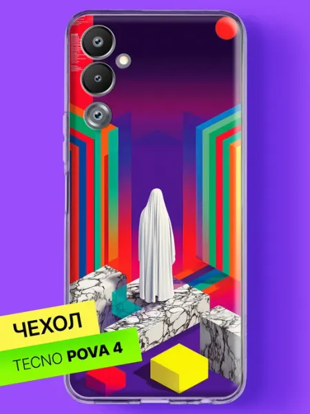 Чехол на Pova 4 с принтом Неоновый коридор TECNO