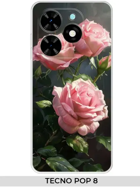 Чехол на pop 8 розами TECNO