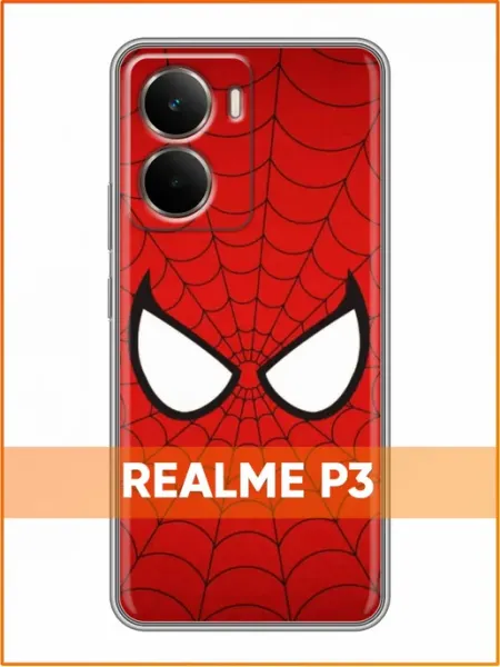 Чехол на Realme P3 с принтом Человек Паук глаза Case Face