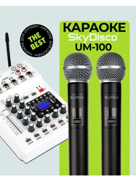 Беспроводные микрофоны и микшер для онлайн-караоке SkyDisco