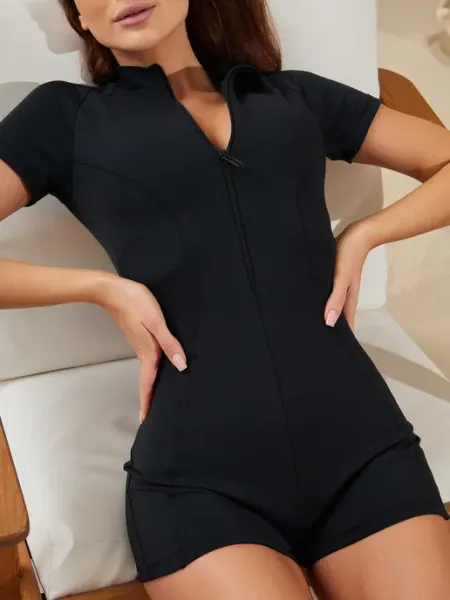 FoxFit Купальник слитный спортивный с шортами для пляжа и бассейна