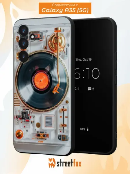 Чехол на A35 5G с принтом Пластинка Samsung