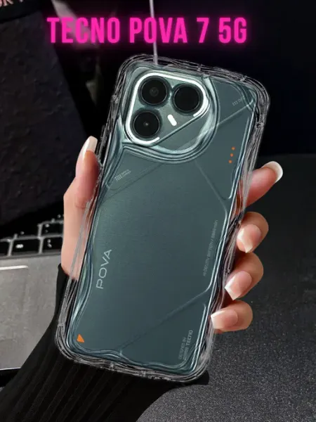 Чехол на Tecno Pova 7 5G прозрачный фигурный объемный Просто