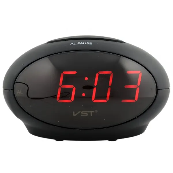 Сетевой будильник Vst711-1 часы 220В крас. цифры+USB кабель (без адаптера)