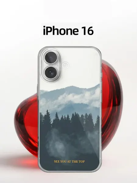 Чехол на iphone 16 с горным пейзажем