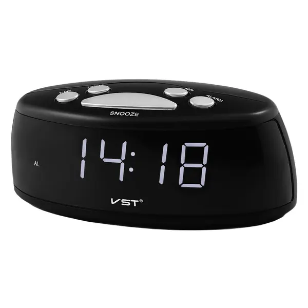 Сетевой будильник Vst773-6 220В бел. цифры+USB кабель (без адаптера)