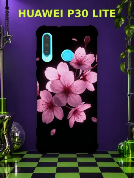 Чехол на Huawei P30 Lite сакура пиксель Y2K PRINTberries
