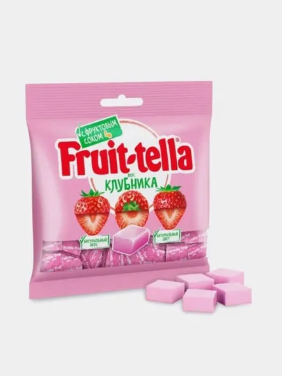 Жевательная конфета Fruit-tella Клубника 70гр