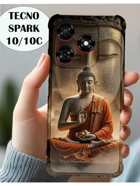 Чехол на Tecno Spark 10 с принтом Будда PRINTberries