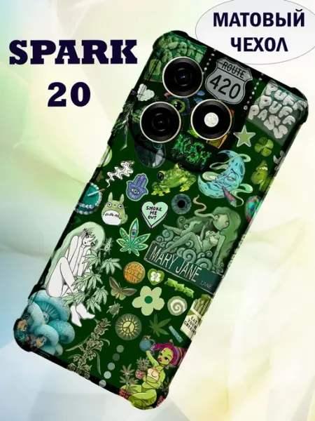 Чехол на Tecno Spark 20 с принтом прикол PRINTberries