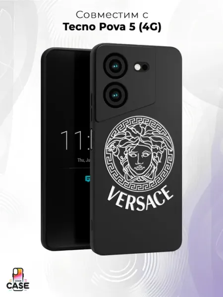 Чехол на Pova 5 (4G) с принтом Versace TECNO