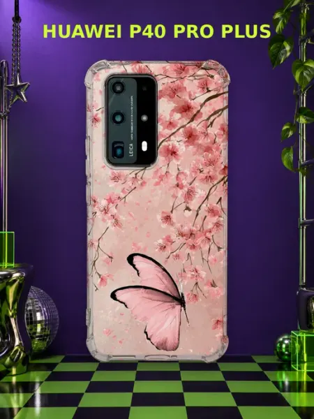 Чехол на Huawei P40 Pro Plus сакура розовый гламур PRINTberries