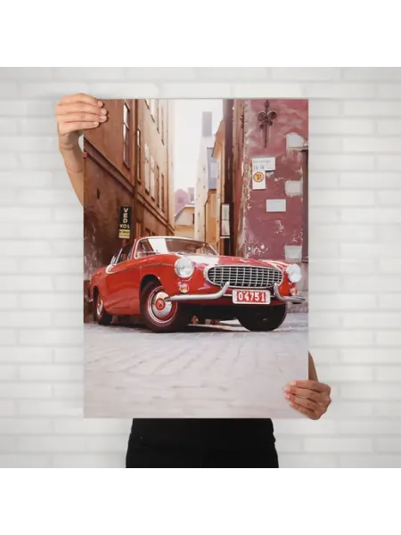 Плакат Культовые машины (Volvo P1800 1) - Постер A2 61x42 см HEAVEN POSTER