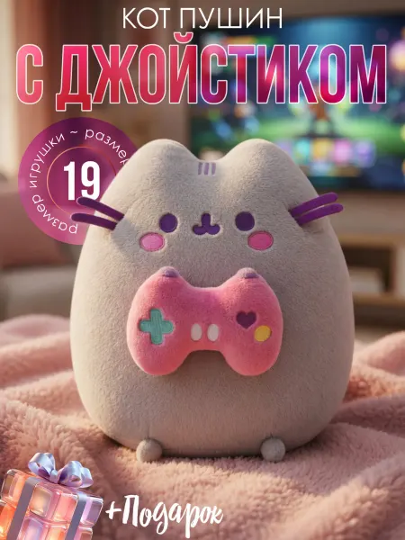 Funny Shop Кот Пушин игрушка мягкая стаканчик