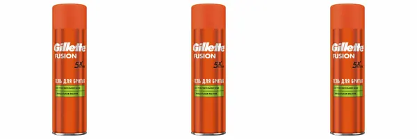 Gillette Гель для бритья FUSION для чувствительной кожи, 200 мл, 3 шт.