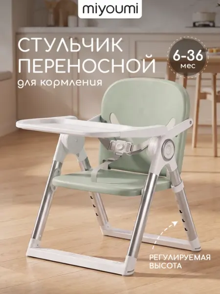 Переносной стульчик для кормления с подножкой Miyoumi