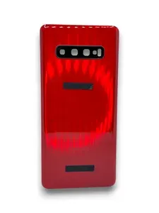Крышка задняя для Samsung S10+ (G975F) со стеклом камеры красная Премиум !