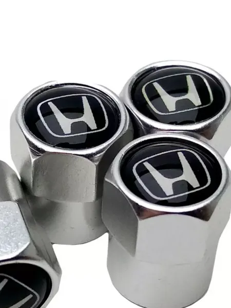 Колпачки на вентиль, ниппель шины автомобильной с эмблемой Honda, 4шт, металл