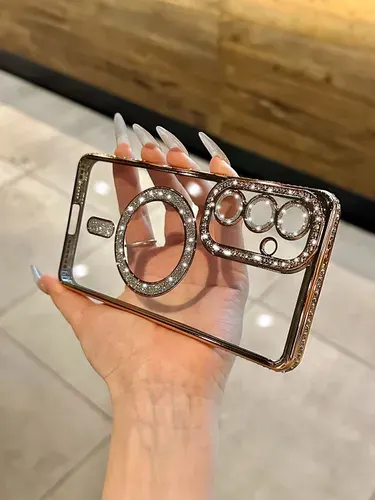 Чехол на Samsung Galaxy S24 Fe (Самсунг С24 ФЕ) MagSafe со стразами