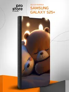 Чехол книжка на Samsung Galaxy S25+ / Самсунг Галакси С25+ Милые мишки