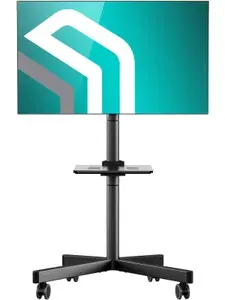 Cтойка для телевизора напольная с кронштейном ONKRON TS1137 23-60 дюймов, на колесах / подставка под телевизор, до 45 кг, черная